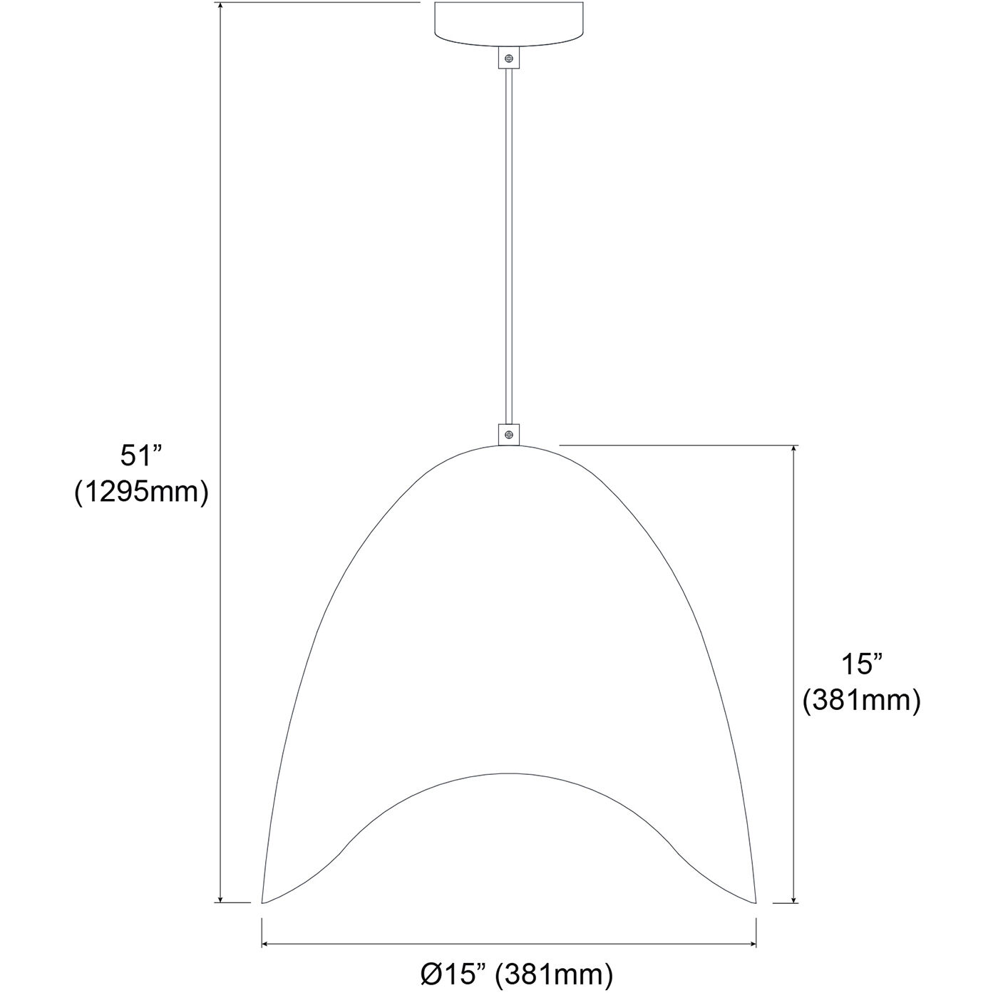 Myra LED 15 inch Black Pendant Ceiling Light