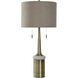 Cameron 34.25 inch 60 watt Brass and White Table Lamp Portable Light
