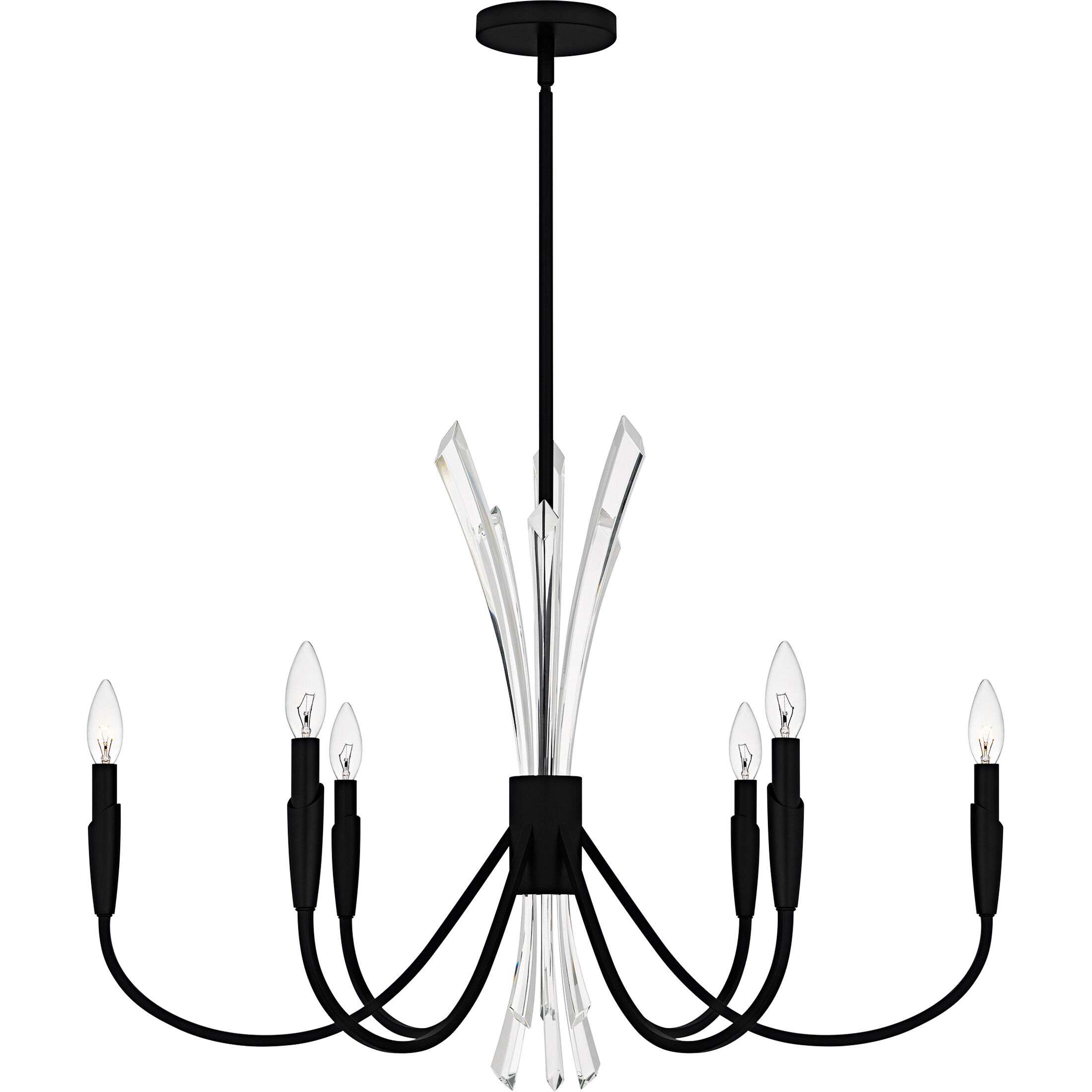 Cecily 6 Light 32 inch Matte Black Chandelier Ceiling Light