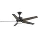 Byars 54 inch Matte Black with Matte Black/Antique Black Blades Ceiling Fan