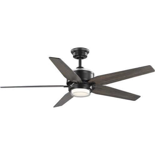 Byars 54 inch Matte Black with Matte Black/Antique Black Blades Ceiling Fan
