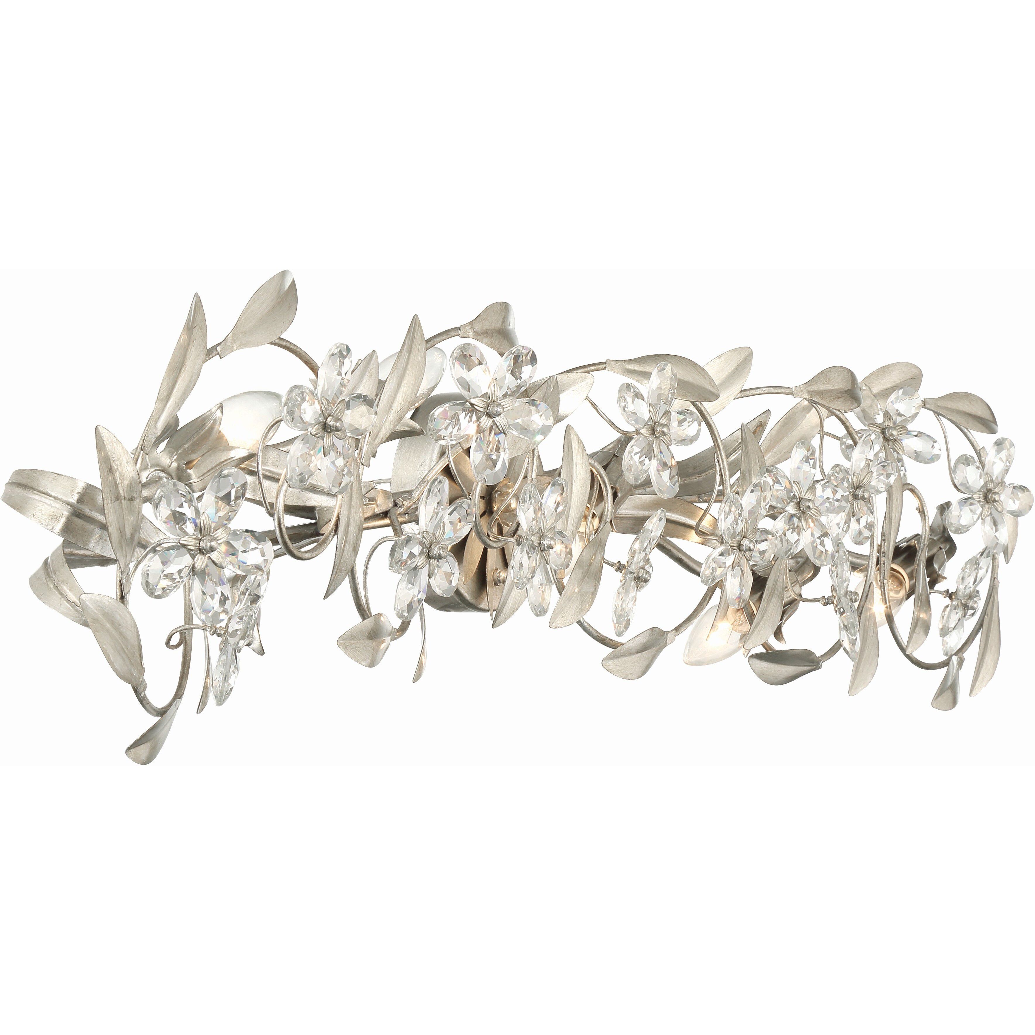 Marselle Bath Vanity Light Wall Light in Antique Silver