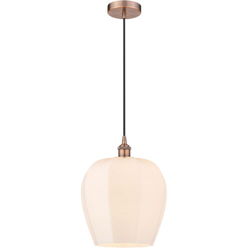 Edison Norfolk LED 12 inch Antique Copper Mini Pendant Ceiling Light