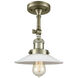Franklin Restoration Halophane 1 Light 9 inch Antique Brass Sconce Wall Light in Incandescent, Matte White Halophane Glass, Franklin Restoration