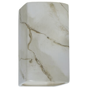 Ambiance Rectangle LED 5.25 inch Carrara Marble Wall Sconce Wall Light, Small
