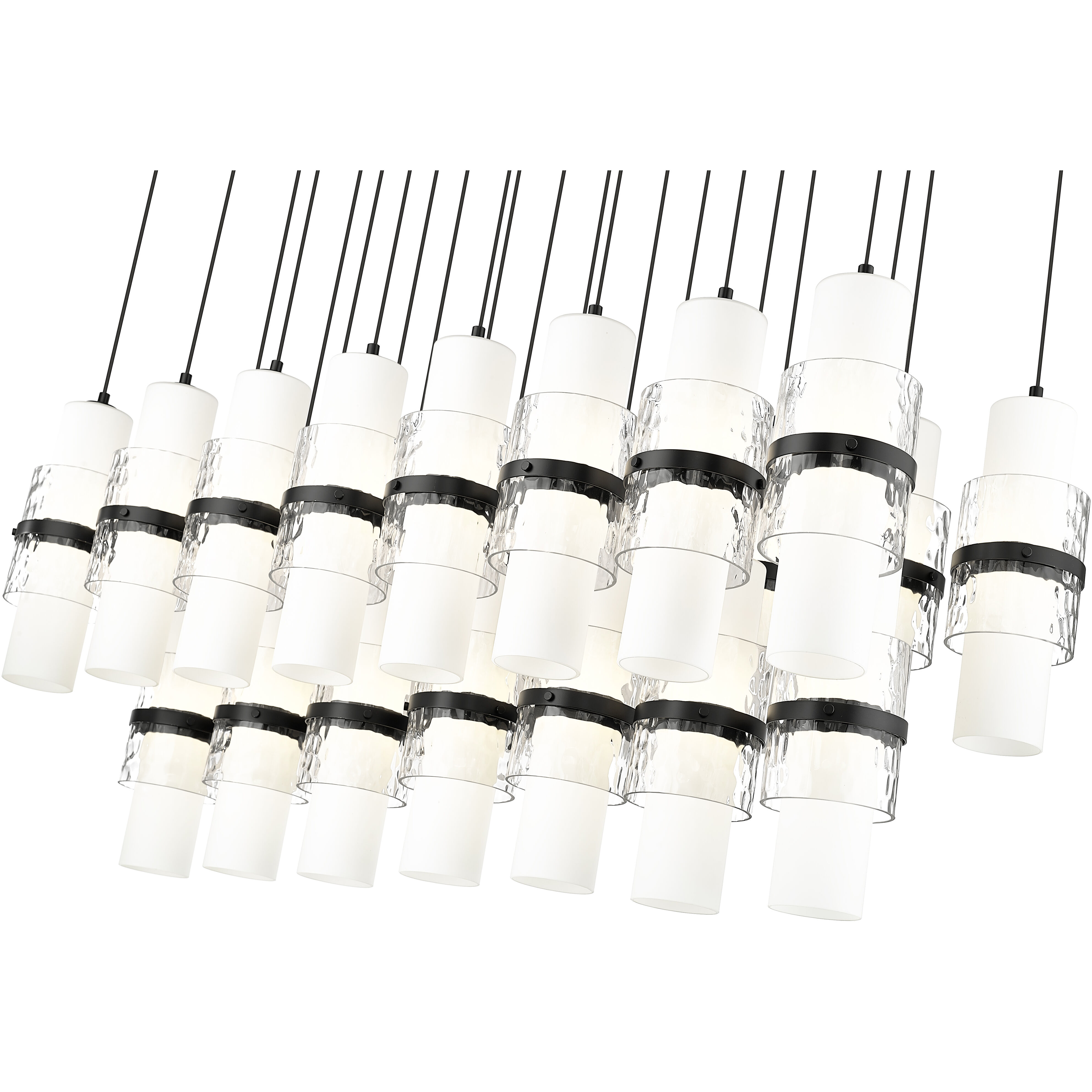 Cayden 23 Light 54 inch Matte Black Linear Chandelier Ceiling Light