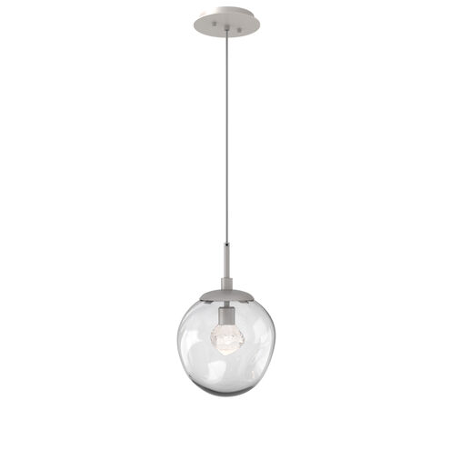 Aster LED LED 10 inch Beige Silver Pendant Ceiling Light in Metallic Beige Silver, 2700K LED, Zircon Inner - Clear Outer