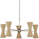 Pennyworth 10 Light 36 inch Contemporary Silver Leaf and Contemporary Silver Chandelier Ceiling Light