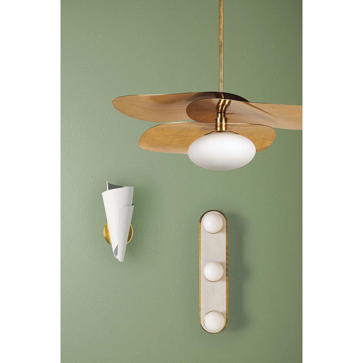 Allida 1 Light 30 inch Vintage Gold Leaf Pendant Ceiling Light