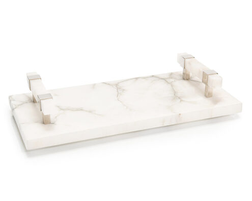 Leah White and Polished Nickel Tray