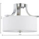 Pendenza 2 Light 15.25 inch Brushed Nickel Semi Flush Mount Ceiling Light