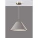 Hadley 18 inch Light Grey Textured Fabric and Antique Brass Pendant Ceiling Light