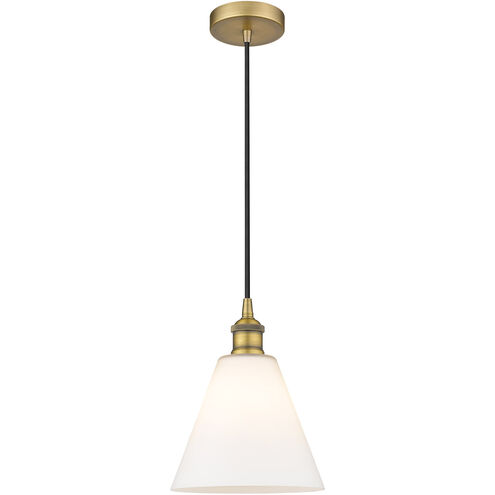 Edison Cone 1 Light 8 inch Brushed Brass Mini Pendant Ceiling Light