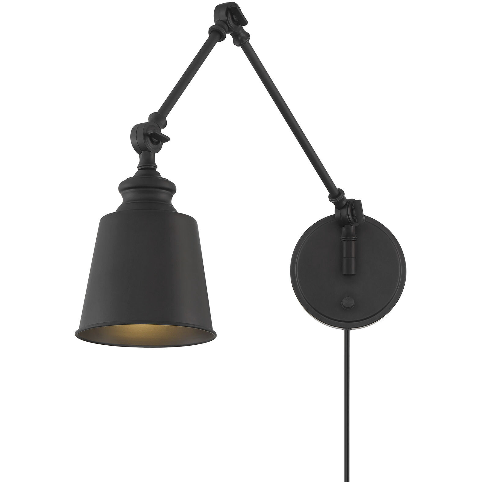 Farmhouse 60.00 watt Matte Black Adjustable Wall Sconce Wall Light