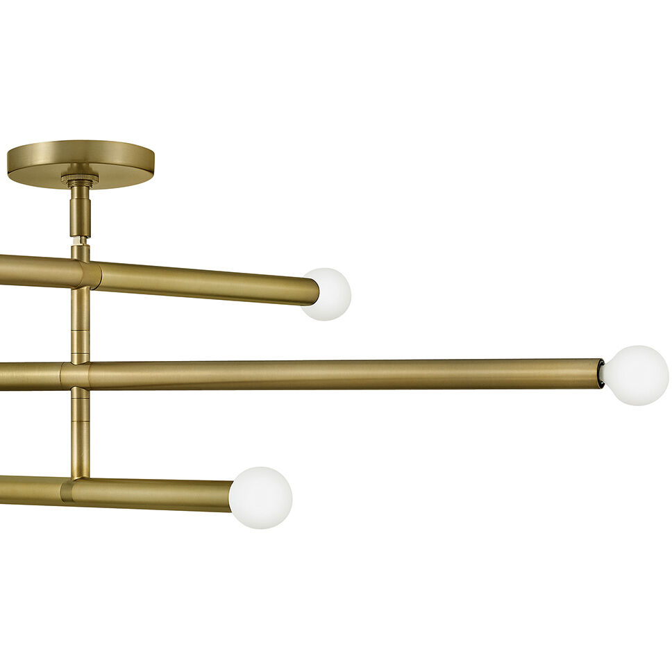 Millie LED 35.75 inch Lacquered Brass Chandelier Ceiling Light, Semi-Flush Mount