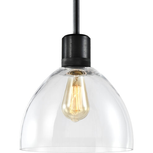 Zigrina 1 Light 10.25 inch Satin Brushed Black Pendant Ceiling Light