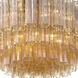 Addis 16 Light 32 inch Aged Brass Flush Ceiling Light in Tronchi Glass Amber