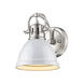Duncan 1 Light 8 inch Pewter Bath Vanity Wall Light in White