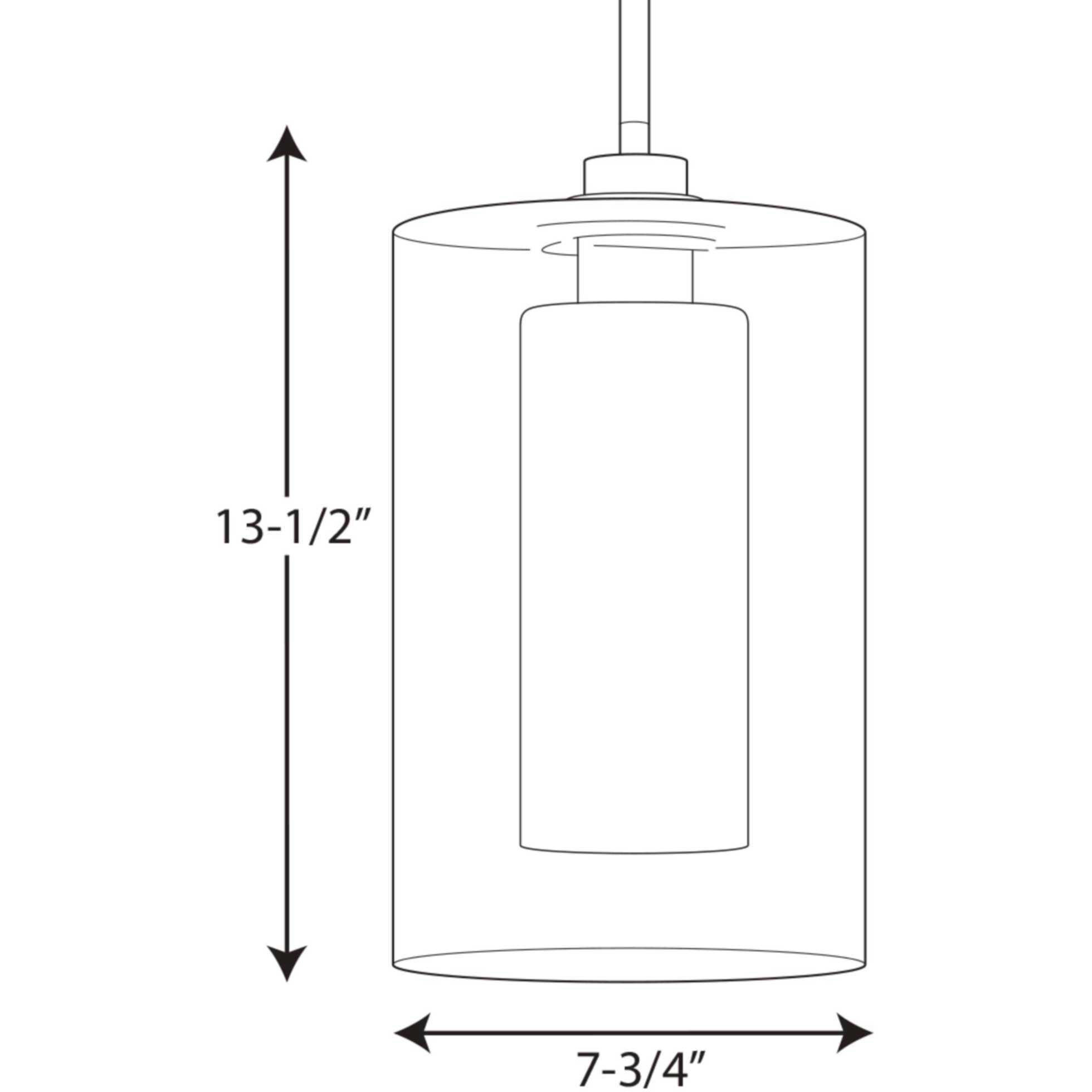 Double Glass 1 Light 7.75 inch Polished Chrome Pendant Ceiling Light