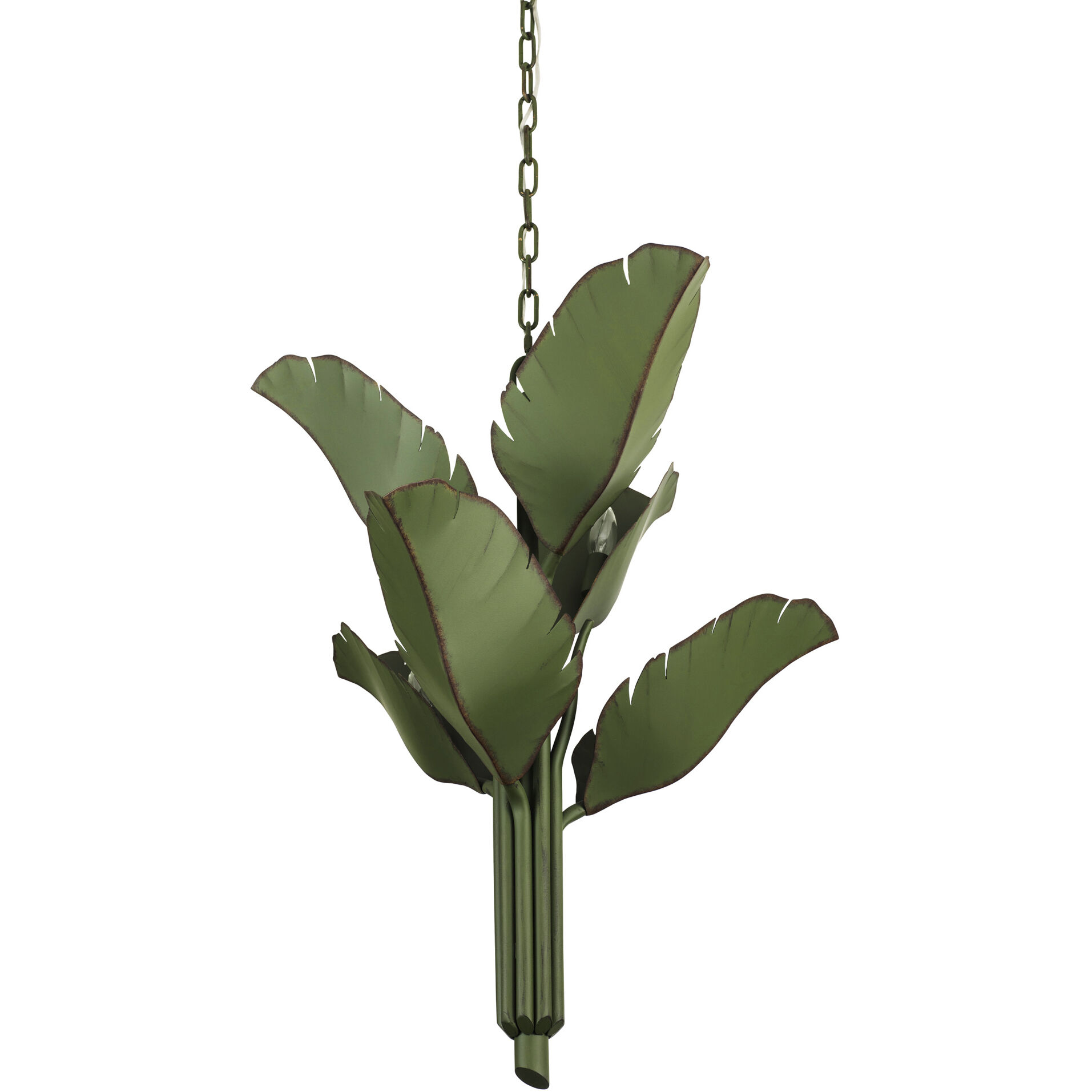 Banana Leaf 6 Light 25 inch Natural Green Chandelier Ceiling Light