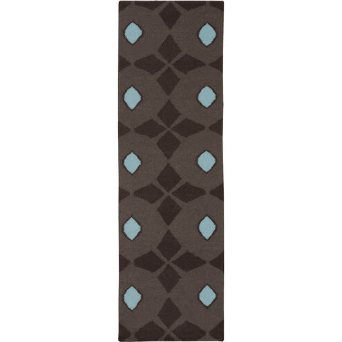 Frontier 96 X 30 inch Camel, Dark Brown, Aqua Rug