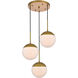 Eclipse 3 Light 18 inch Brass Pendant Ceiling Light
