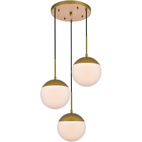 Eclipse 3 Light 18 inch Brass Pendant Ceiling Light