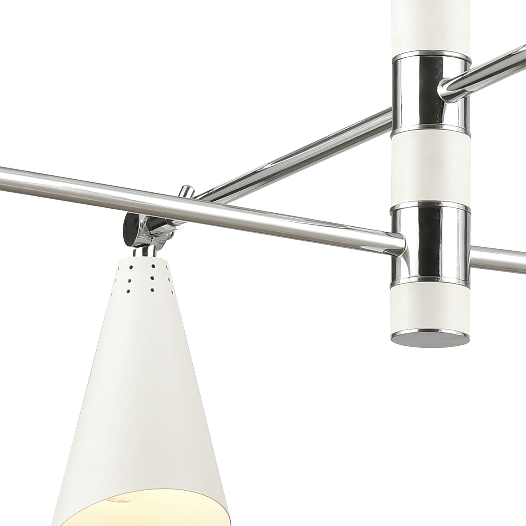 Luca 6 Light 36 inch Polished Chrome with White Chandelier Ceiling Light