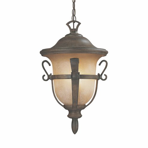 Tudor 3 Light 12 inch Textured Matte Black Outdoor Hanging Lantern