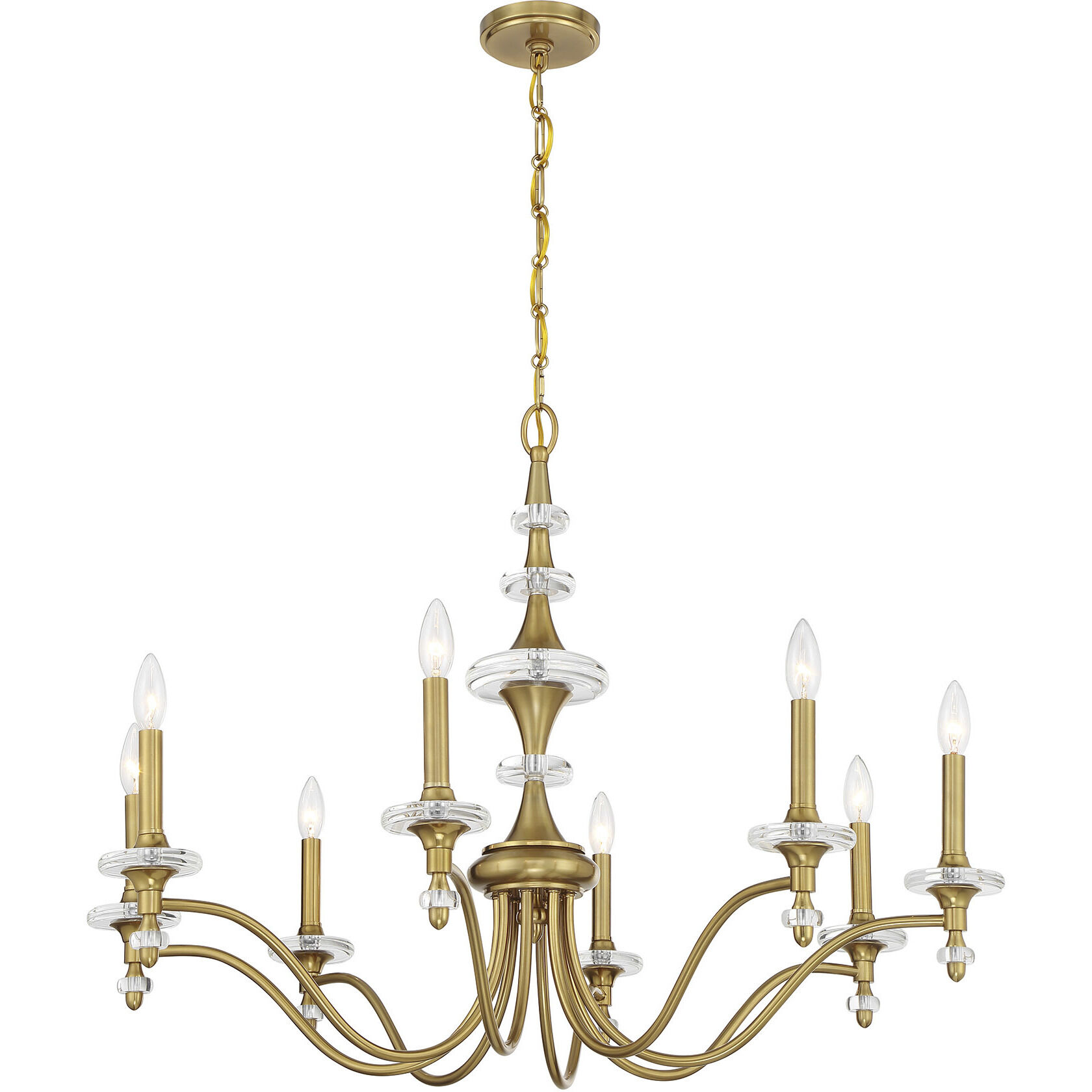 Champlain 8 Light 35 inch Warm Brass Chandelier Ceiling Light