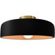 Radiance 1 Light 13 inch Carbon Matte Black and Champagne Gold and Brushed Brass Semi Flush Ceiling Light