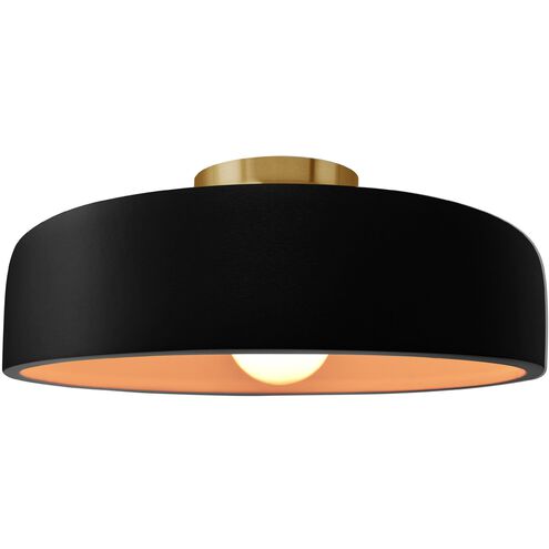 Radiance 1 Light 13 inch Carbon Matte Black and Champagne Gold and Brushed Brass Semi Flush Ceiling Light