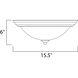Essentials 584x 3 Light 16 inch Black Flush Mount Ceiling Light in Frosted