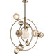 Orbital LED 35 inch Aged Brass Chandelier Ceiling Light