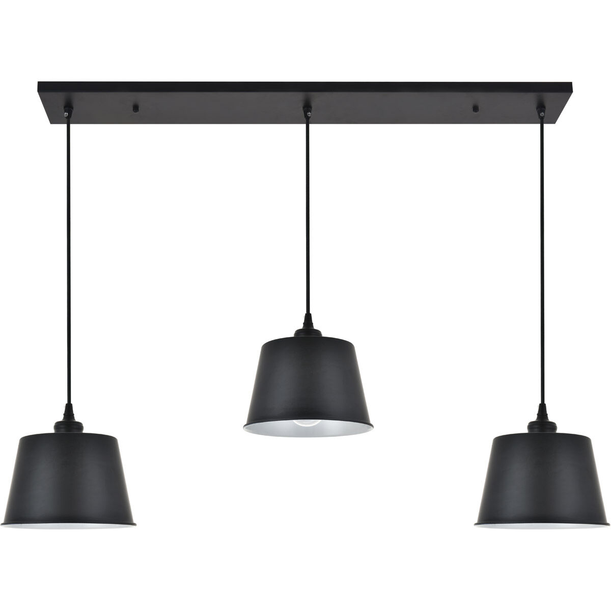 Nota 3 Light 41 inch Black Pendant Ceiling Light