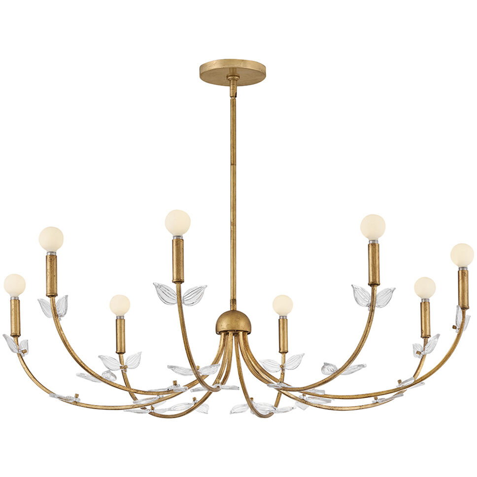 Aliso 8 Light 42 inch Distressed Brass Chandelier Ceiling Light