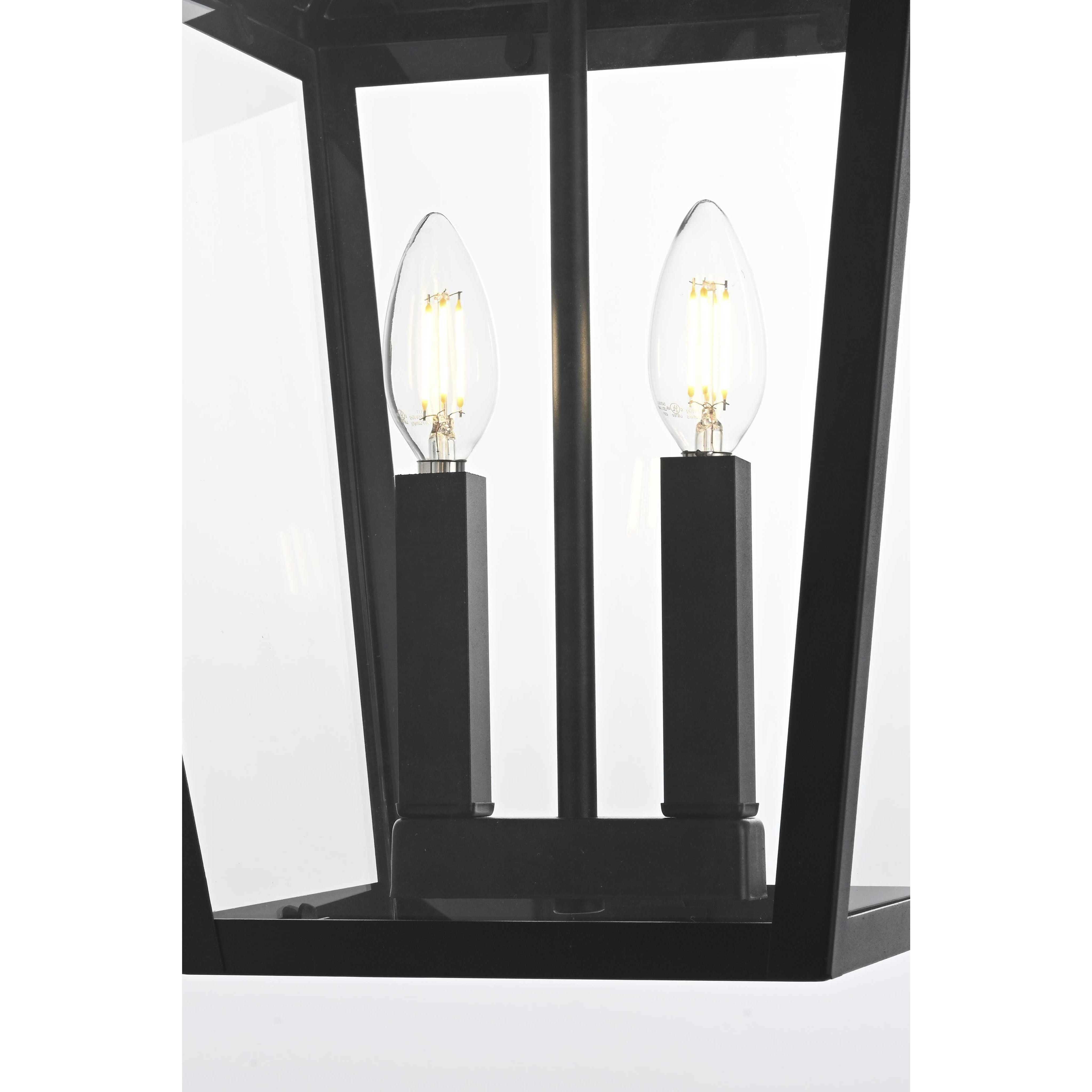 Frankford 2 Light 12 inch Black Outdoor Pendant