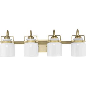 Fessler 4 Light 29.12 inch Vintage Brass Bath Light Wall Light