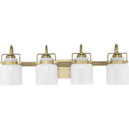Fessler 4 Light 29.12 inch Vintage Brass Bath Light Wall Light