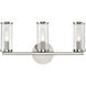 Revolve 3 Light 20.07 inch Clear Glass and Polished Nickel Bath Vanity Wall Light