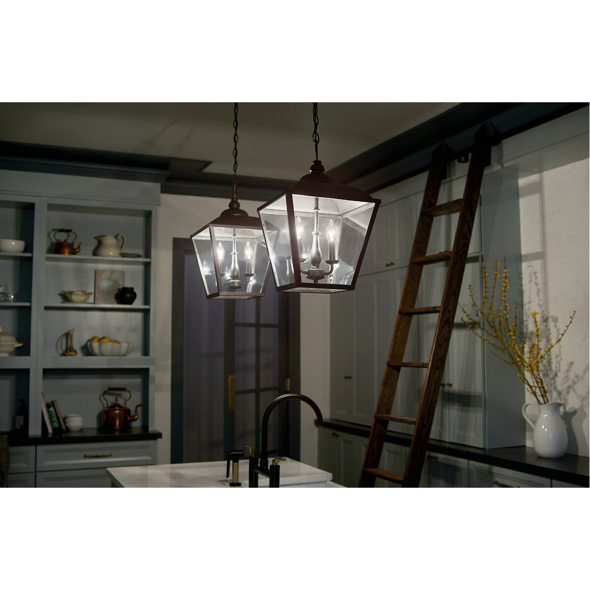 Homestead Dame 3 Light 13 inch Textured Black Pendant Ceiling Light, Dame