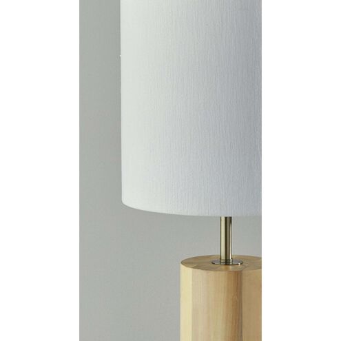 Dean 31 inch 100.00 watt Natural Oak Wood with Antique Brass Accent Table Lamp Portable Light