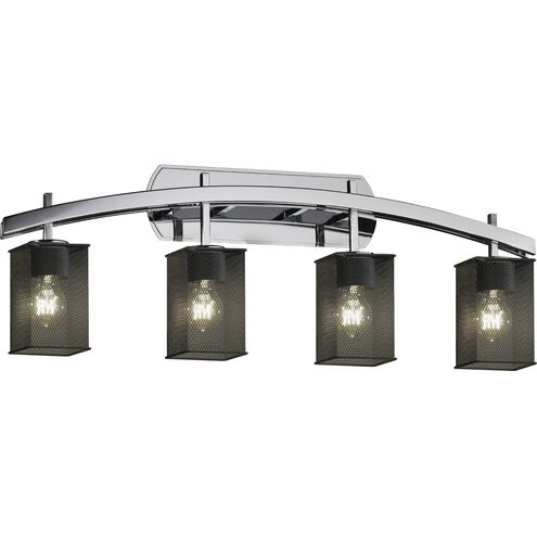 Archway 4 Light 35.5 inch Matte Black Bath Light Wall Light in Square with Flat Rim