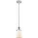 Ballston Small Bell 1 Light 5 inch White and Polished Chrome Pendant Ceiling Light in Matte White Glass