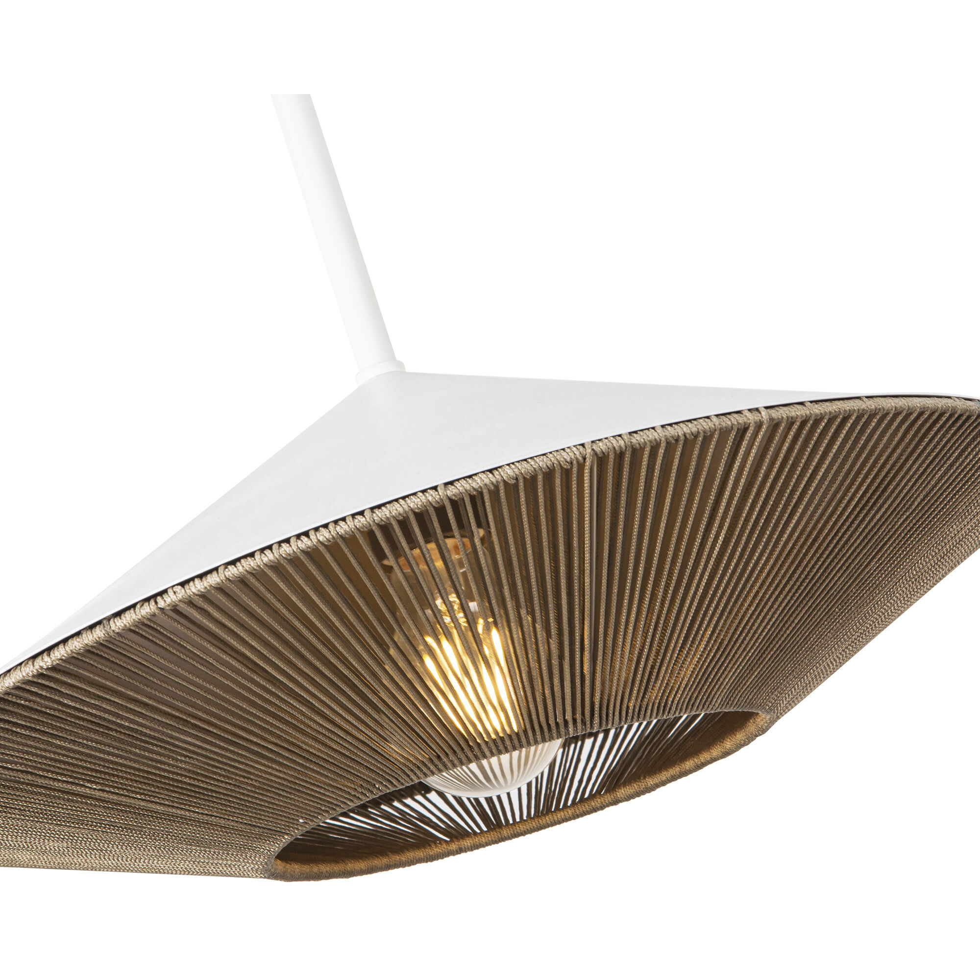 Alora Mood Daphne Pendant Ceiling Light in White and Brown Cotton Rope