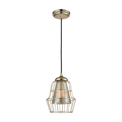 Monroeville 1 Light 8 inch Polished Gold with Antique Mercury Mini Pendant Ceiling Light