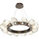 Gem LED 36 inch Flat Bronze Chandelier Ceiling Light in Amber, 2700K LED, Radial Ring