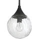 Reflection 1 Light 8 inch Flat Black Mini Pendant Ceiling Light