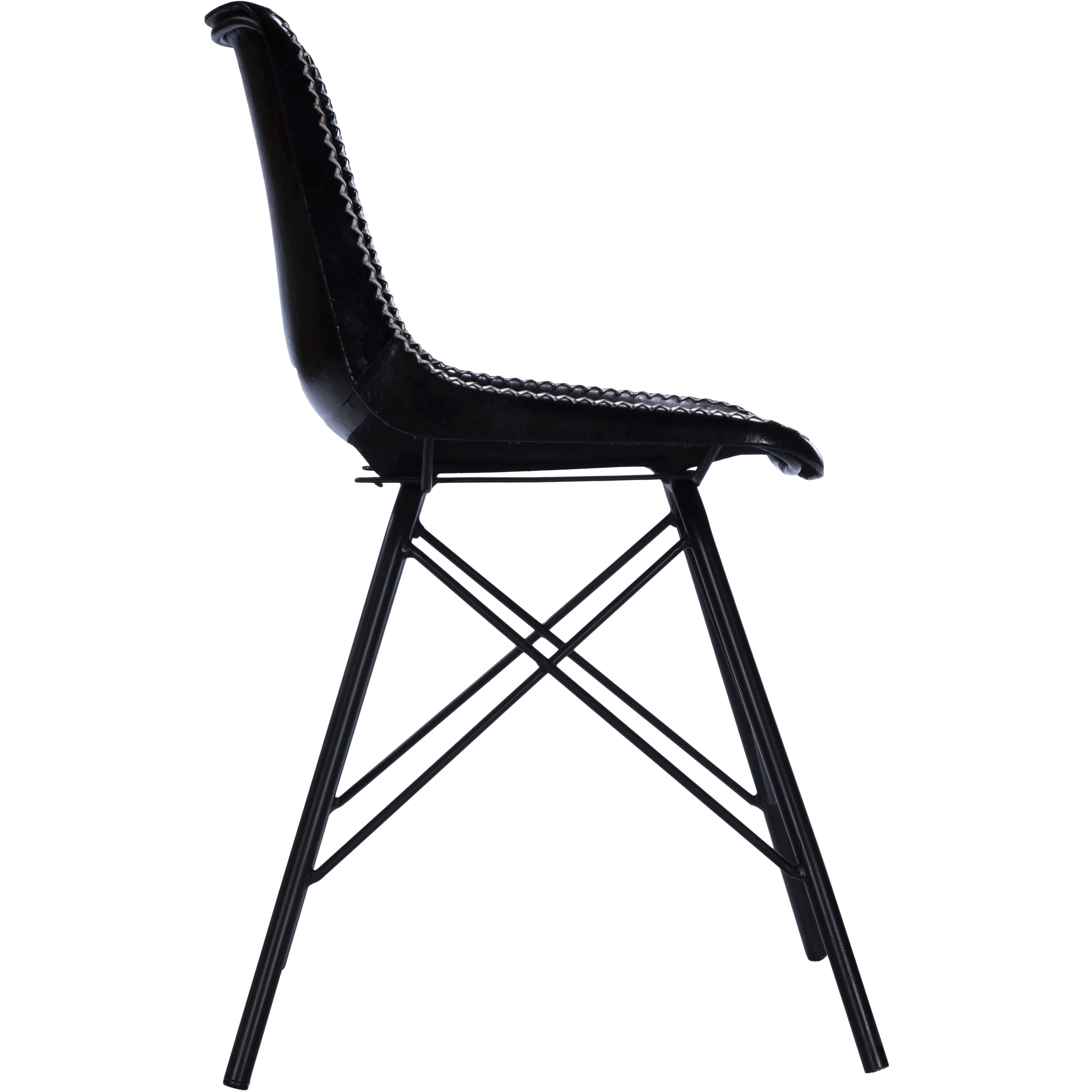 Inland Black Leather Accent Chair