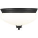 Amon 2 Light 13 inch Matte Black Flush Mount Ceiling Light